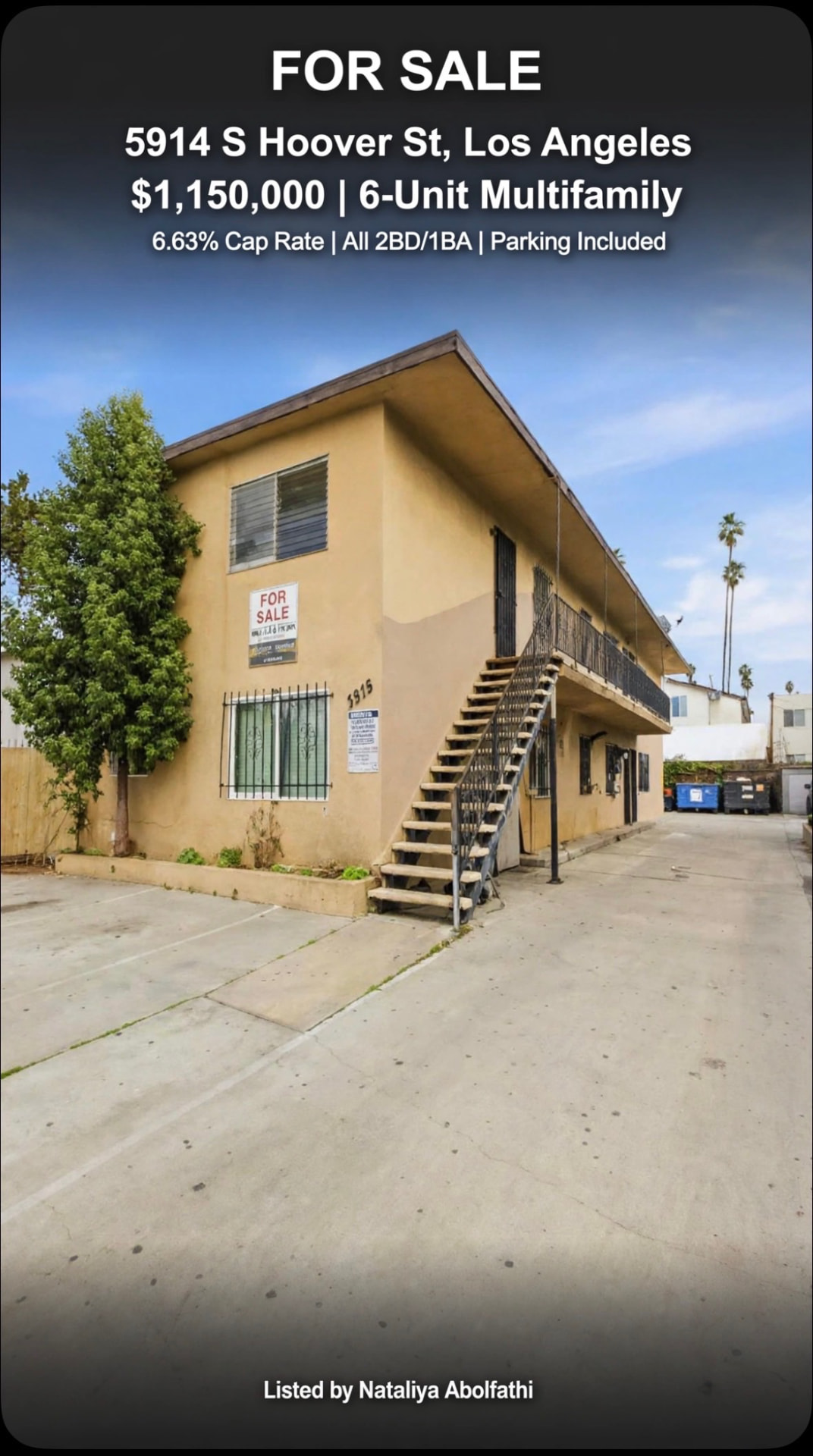 Exterior of 5914 South Hoover Street in Los Angeles